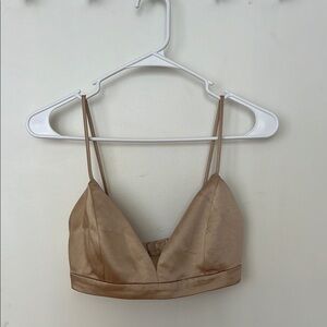 Satin Bralette in Champagne